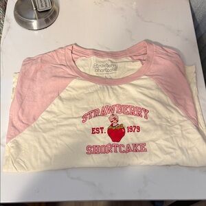 Women's Pink and Cream Raglan Tee